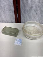 Top view showing glass light cover and Kenmore box together