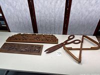 All four items arranged on table for size context