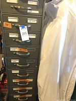 Full view of 8-drawer metal filing cabinet