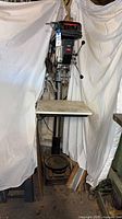 Full view of Jet floor drill press with table, column, base