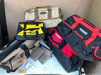 Group shot of all five tool bags