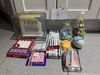 Group shot of all candles and bath bomb