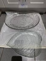 Top view of both glass serving plates displayed together