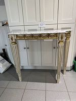 Front view of console table showing full structure