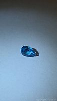Pear cut Swiss blue topaz gemstone front view