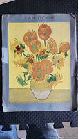 Sunflowers image on board labeled Van Gogh