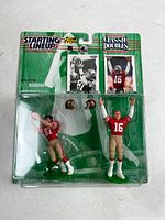 Front view of sealed Starting Lineup Classic Doubles 2-pack showing both figures and card graphics