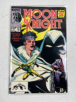 Front cover of Moon Knight #35 in protective sleeve