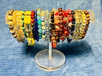 Full view of all bracelets on stand