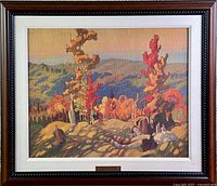 Full view of framed print showing frame, mat and artwork