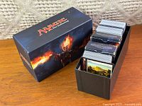 Exterior view of Magic: The Gathering branded storage box with cards