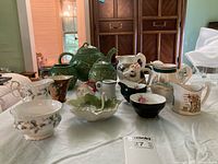 Front angled view showing all items grouped on table