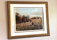 Frontal view of framed Adolf Sehring print on wall