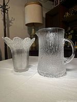 Overview of pitcher and vase