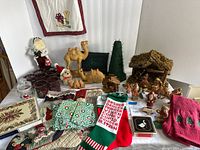 Overall view of entire Christmas assortment on table