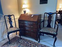 Secretary desk and both chairs together