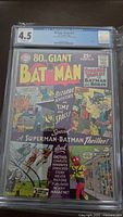 Front of CGC-slabbed Batman 80 Page Giant #12 showing cover art and grade 4.5