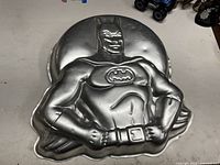 Front view of Wilton Batman aluminum cake pan