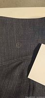 Close-up of Lululemon logo and fabric texture