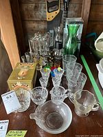 Overview of assorted glassware on table