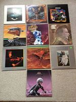 Full view of 10 LPs laid out in 4-row arrangement