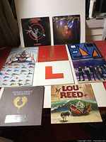 All ten LPs laid out on table