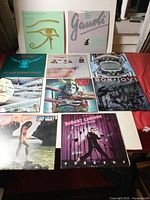 All LP jackets laid out showing most album covers