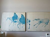 Both panels of diptych mounted on wall