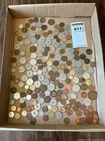 Full lot overview showing entire assortment of coins in tray