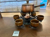 entire fondue set assembled on table