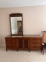 Front view of dresser with mirror attached