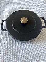 Top view of Dutch oven with lid and knob