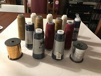 Front view showing all 12 cones plus 2 spools