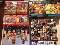 Group shot showing all puzzle boxes front faces