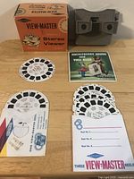 Viewer, box, five reels, booklet laid out