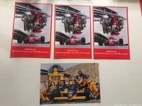 Fronts of three Bobby Rahal cards and one Michael Andretti card