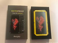 Front of Beasyjoy waterproof case box and yellow-framed case