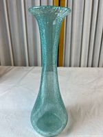 Full view of crackle glass vase