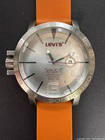 Front view of Levi's watch showing dial and strap