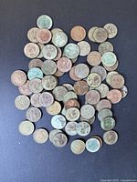 Pile of approximately 70 George VI Canadian pennies