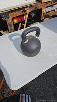 Full view of kettlebell on table