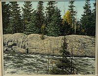 Full view of framed painting