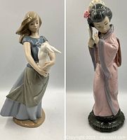 Both Lladró figurines side by side for identification and scale