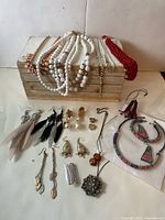 Full lot view showing necklaces and earrings