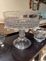 Pedestal parfait serving bowl showing pattern and pedestal base