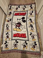 Full view of tapestry laid flat showing design and size