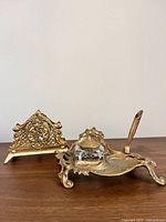 Letter holder and inkwell set full view