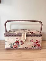 Exterior view of floral sewing box