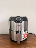 Front view of T-fal Easy Fry stainless steel air fryer