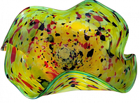 Top view showing multicolour interior and wavy rim